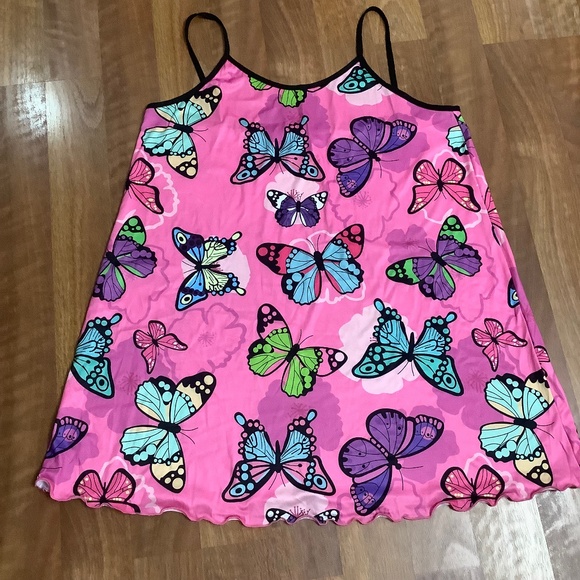 NEW: Shein  pink butterflies nightie fits XXL 42-43 bust - Picture 1 of 8